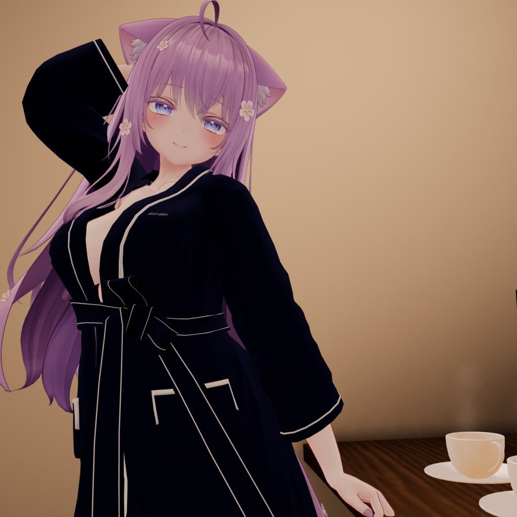 お待たせガウン / バスローブ①(脱げるギミック付き3D衣装・4アバター対応)