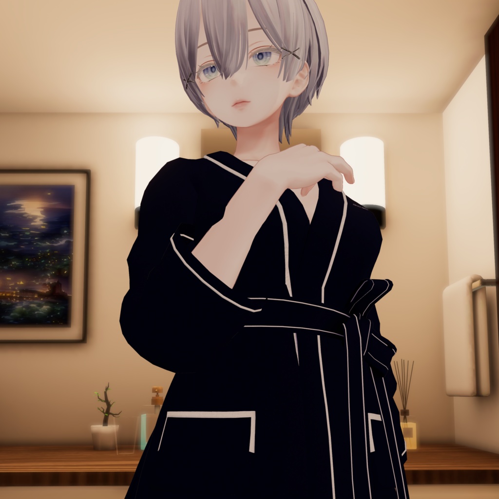 お待たせガウン / バスローブ①(脱げるギミック付き3D衣装・4アバター対応)