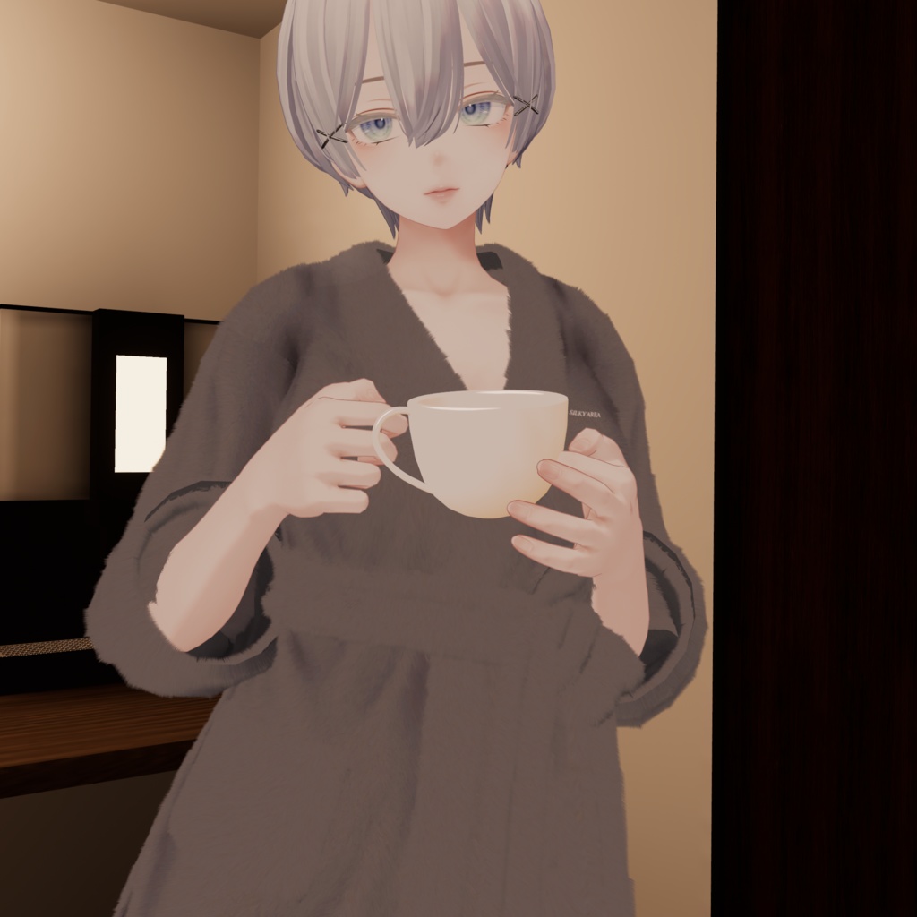 お待たせガウン / バスローブ①(脱げるギミック付き3D衣装・4アバター対応)