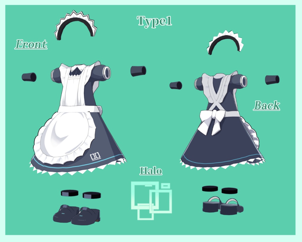 【まめふれんず対応】メイドゲーム開発部衣装