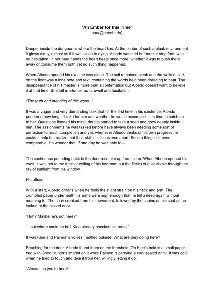 Albedo Web-Only Event Commemorative Anthology "Blessed Chalk Blossom"