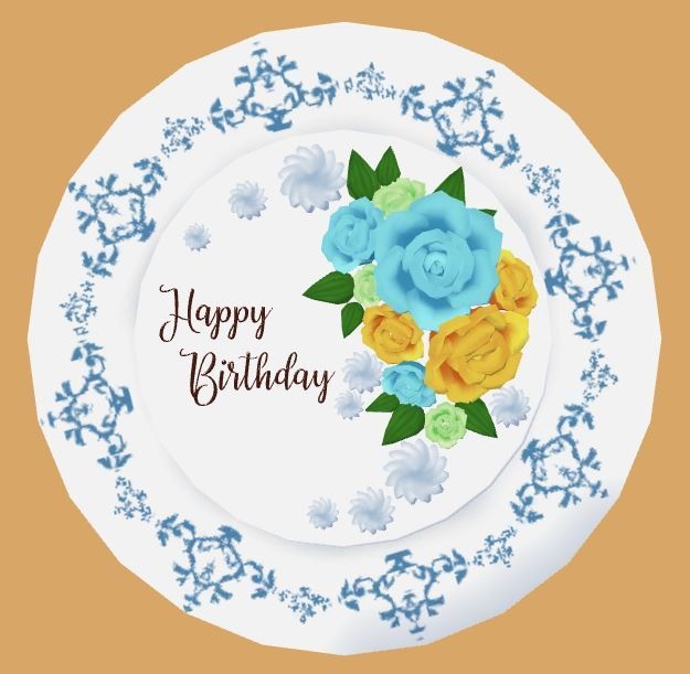 ローズクリームケーキとネームプレート