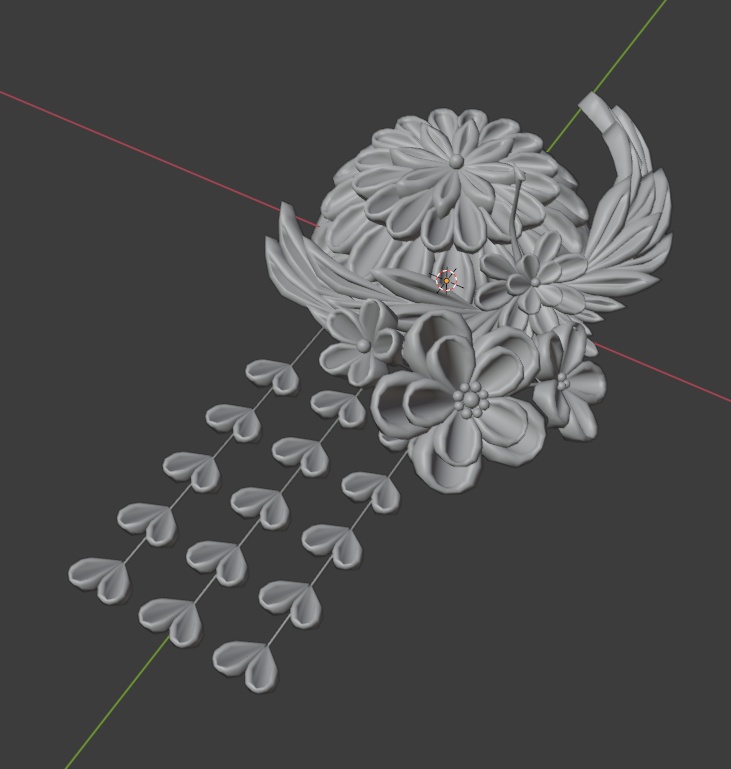 つまみ細工っぽい和風アクセサリー(鶴)