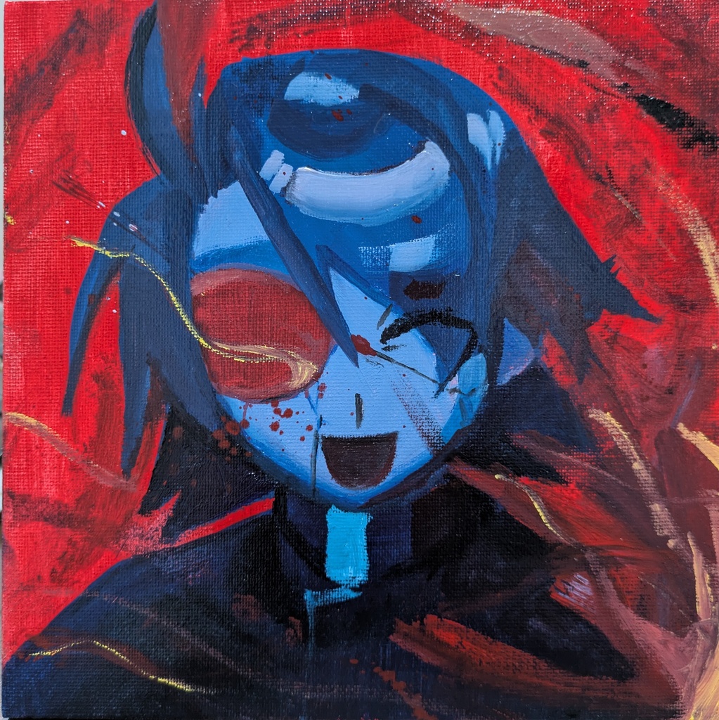 油彩画「自分の顔さえ」