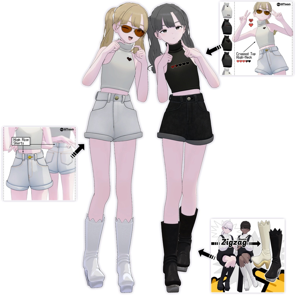 【Lapwing】Boots - Zigzag