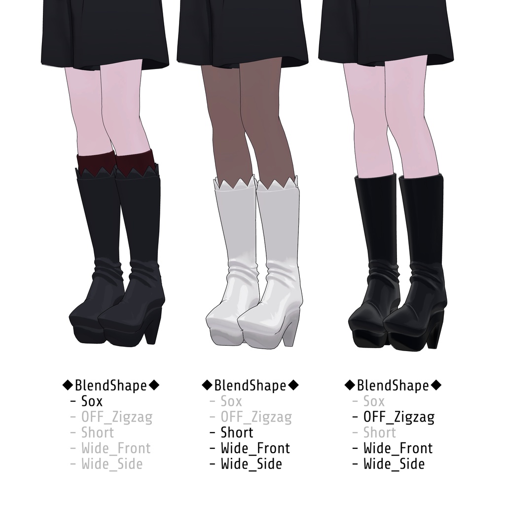 【Lapwing】Boots - Zigzag