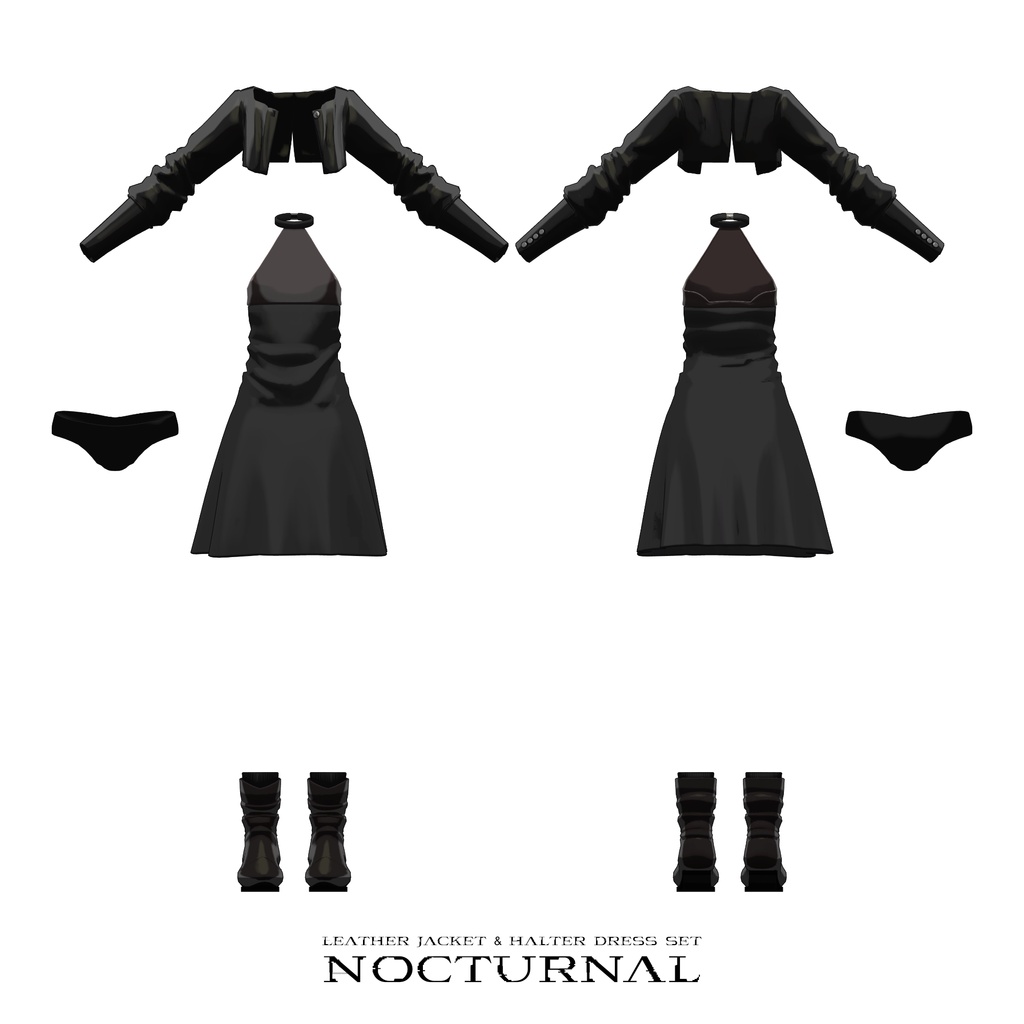 👉️発売記念セール👉️【Lapwing】Jacket & Halter Dress - Nocturnal