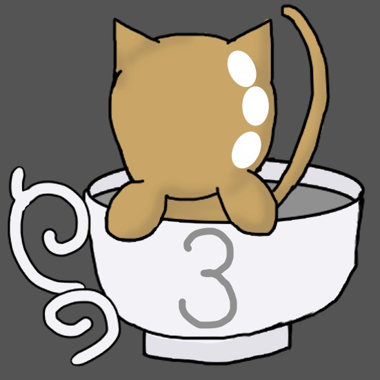 猫カップフレークシール