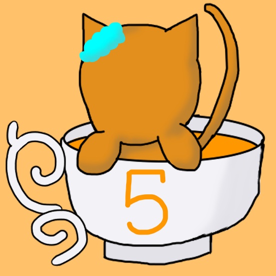 猫カップフレークシール