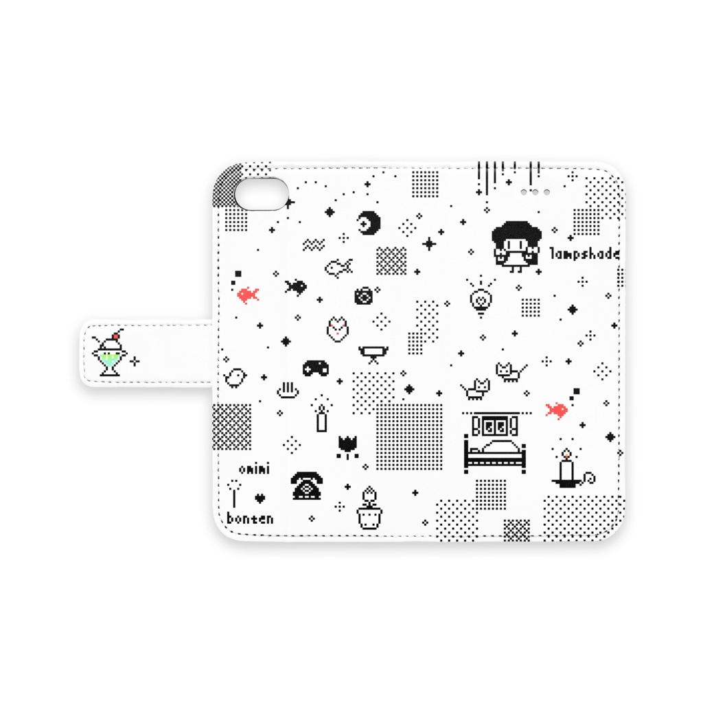 Iphone7 8 白黒ドット絵 Iphoneカバー White ランプシェヰド Booth