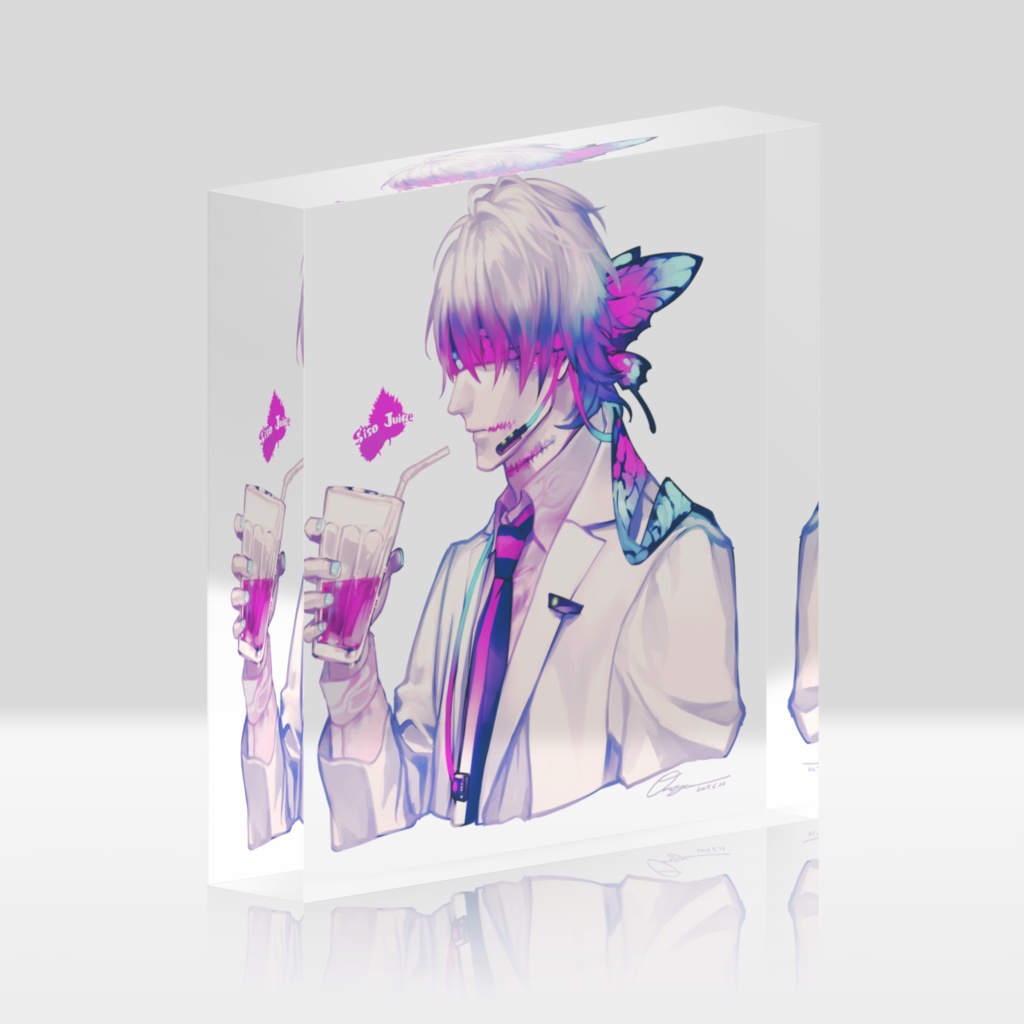 蟲音アクリルブロック「紫蘇」