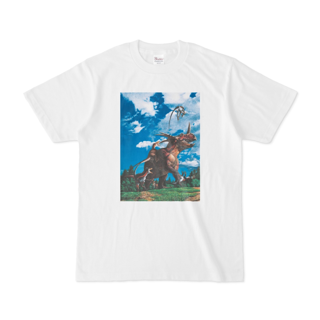 かちあげ(Ｔシャツ＿白)【恐竜グッズ】