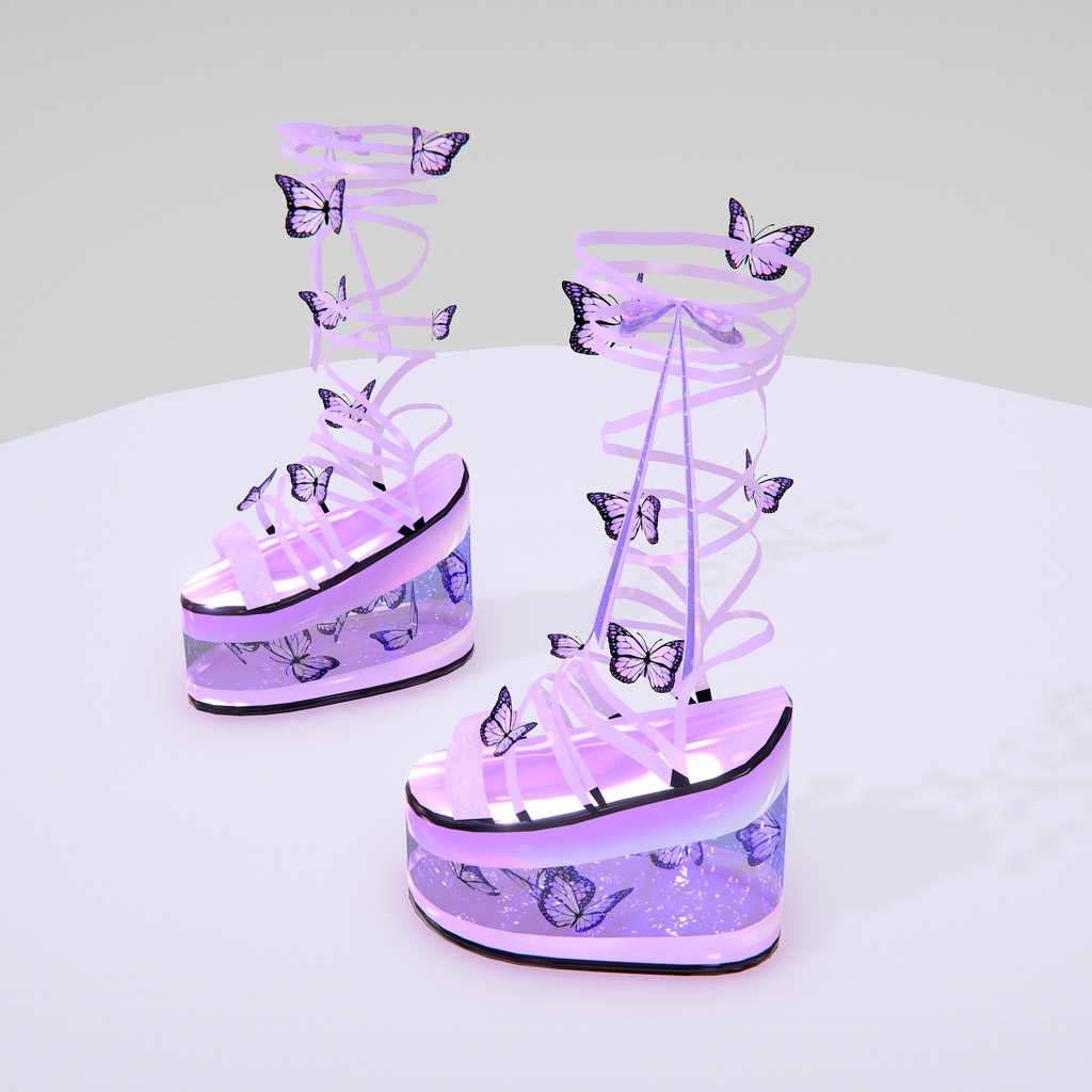 Butterfly Heelz - ハイヒール VRChat向けオリジナル3Dアバタ FBX unitypackage