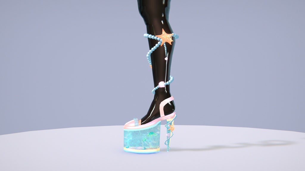 Mermaid Heelz - マーメイド ハイヒール VRChat向けオリジナル3Dアバタ FBX unitypackage