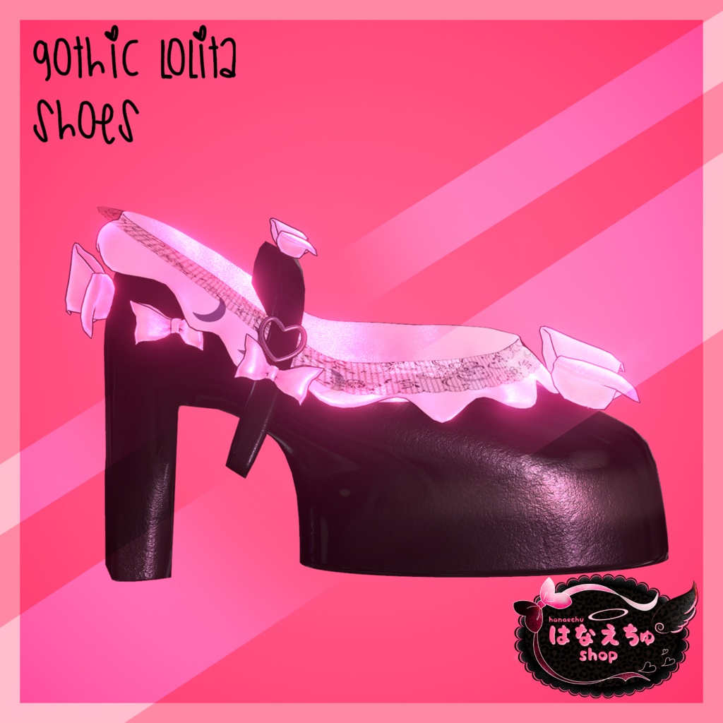GOTHIC LOLITA HIGH HEELZ - ゴシックロリータハイヒール Original 3D model FBX unitypackage VRCHAT halloween goth