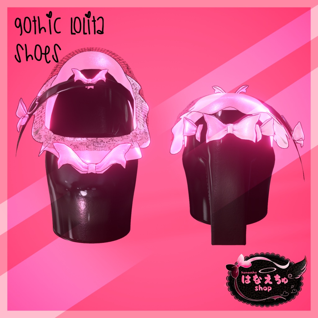 GOTHIC LOLITA HIGH HEELZ - ゴシックロリータハイヒール Original 3D model FBX unitypackage VRCHAT halloween goth