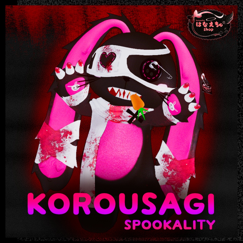 KoroUsagi - Killer Bunny 3D model VRCHAT 3.0 avatar unitypackage Spookality Halloween  うさぎ