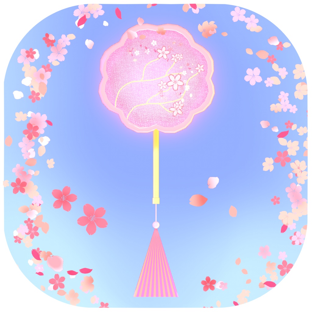 Sakura Handfan I さくらうちわ 3D model