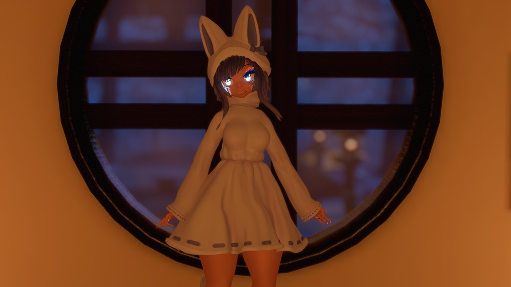 NEKO OUTFIT - 猫衣装 Original 3D model FBX unitypackage VRCHAT cottagecore dress