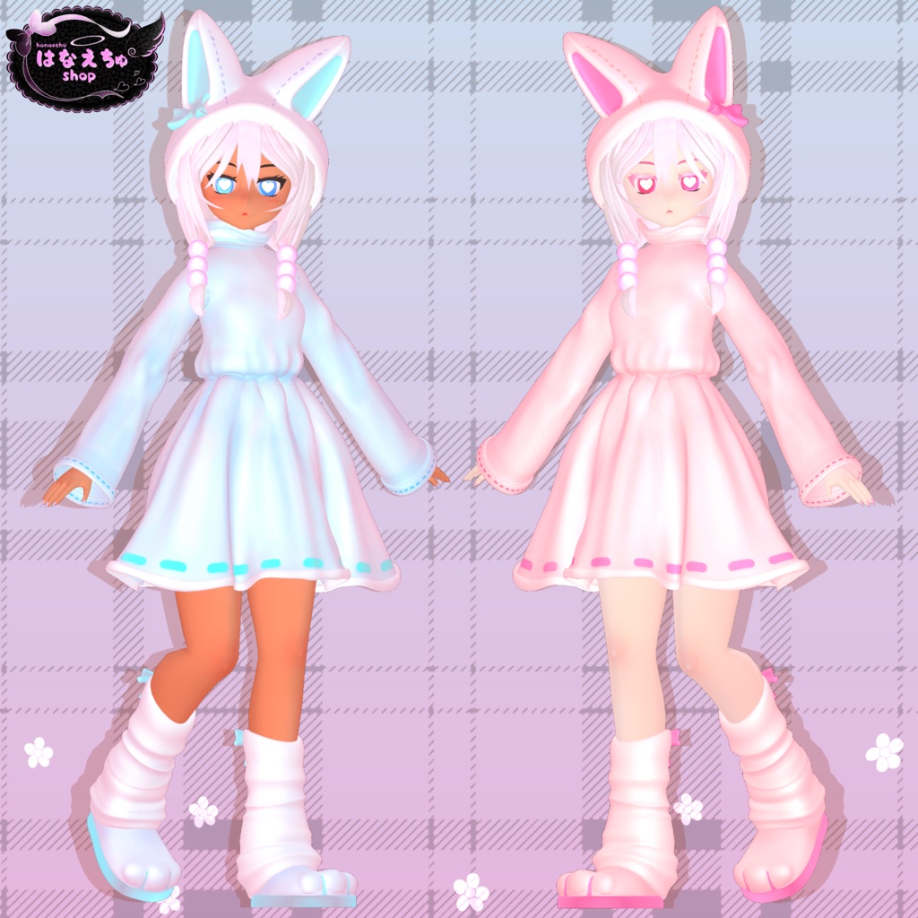 NEKO OUTFIT - 猫衣装 Original 3D model FBX unitypackage VRCHAT cottagecore dress