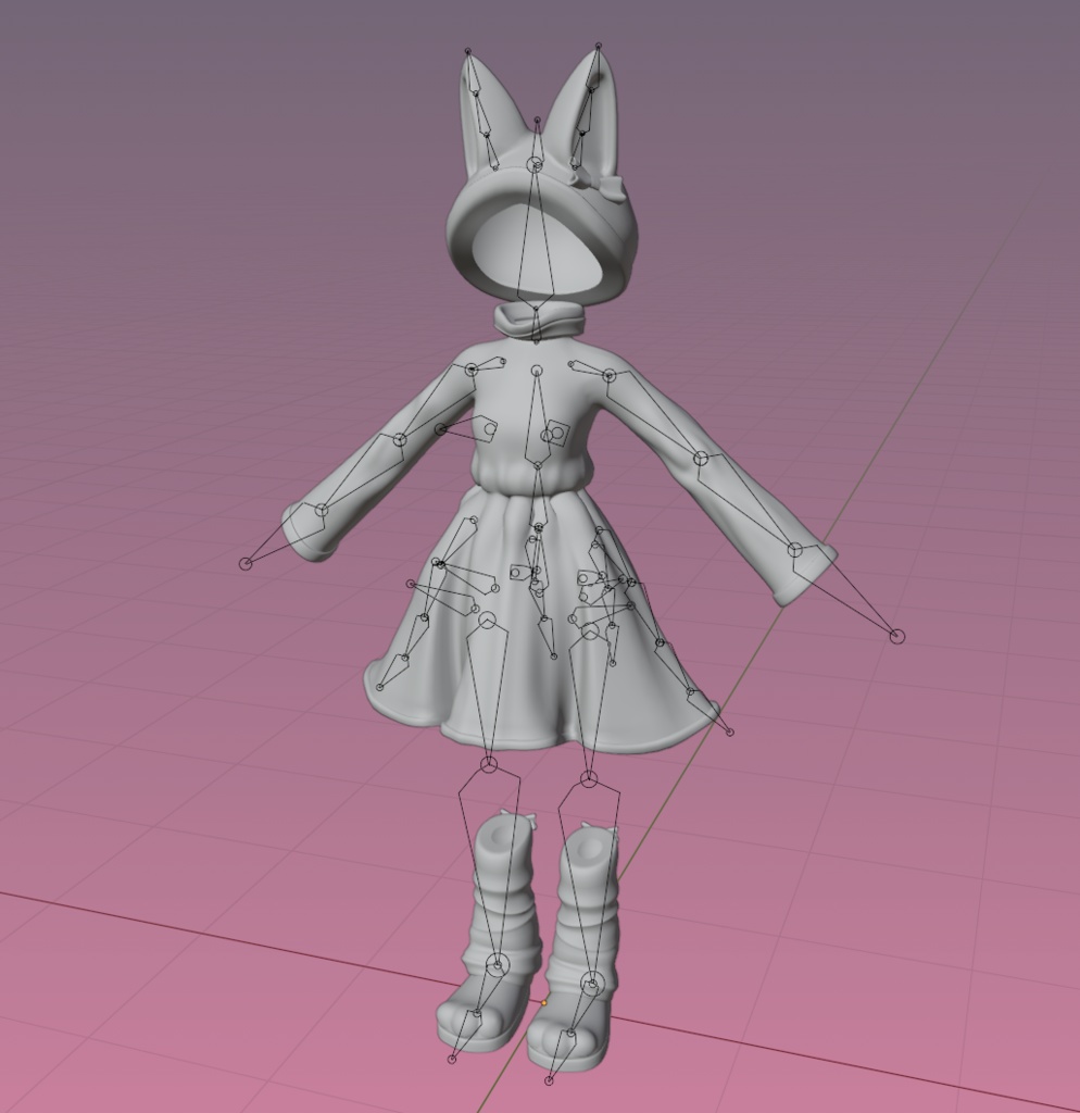 NEKO OUTFIT - 猫衣装 Original 3D model FBX unitypackage VRCHAT cottagecore dress