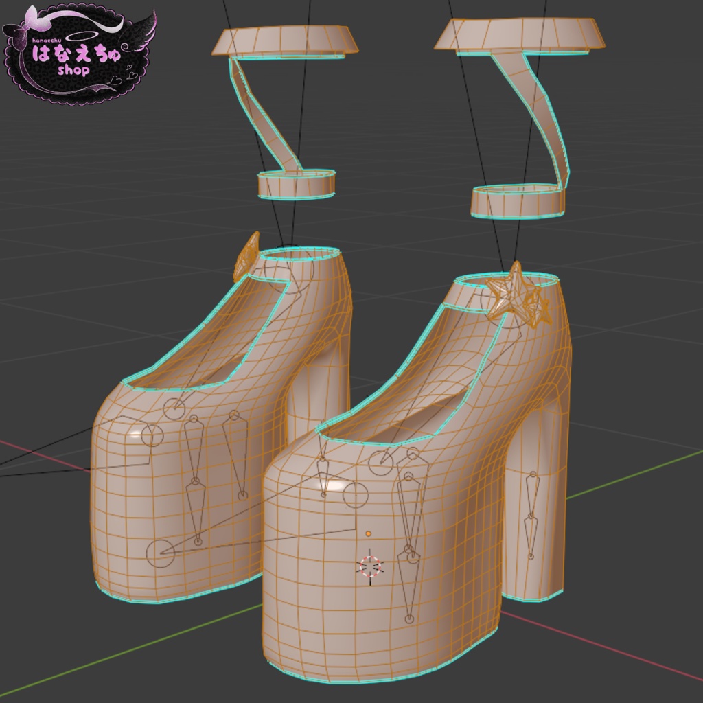 Yumekawa Heelz - ゆめかわ ハイヒール PhysBones VRChat向けオリジナル3Dアバタ FBX unitypackage
