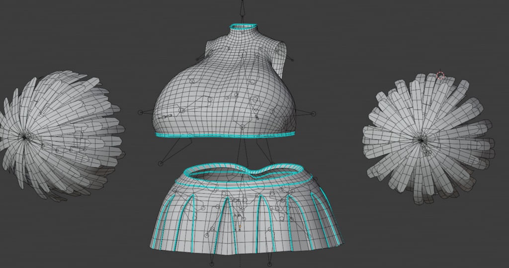 Cheerleader Outfit Set チアリーダー衣装セット 「まみ」Original 3D model Unitypackage