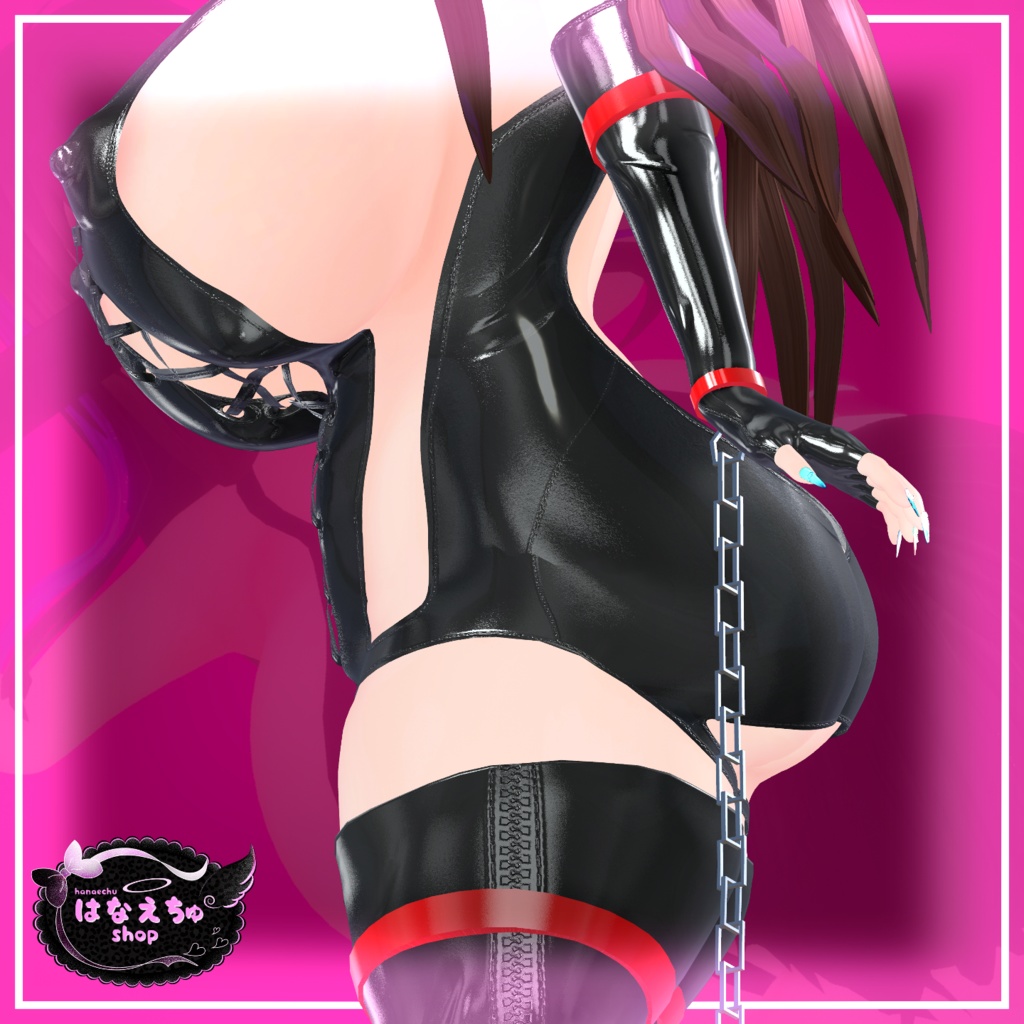 「まみ」Mami Dominatrix Outfit Set - BDSM ラバー 編み上げボンテージ Original 3D model Unitypackage