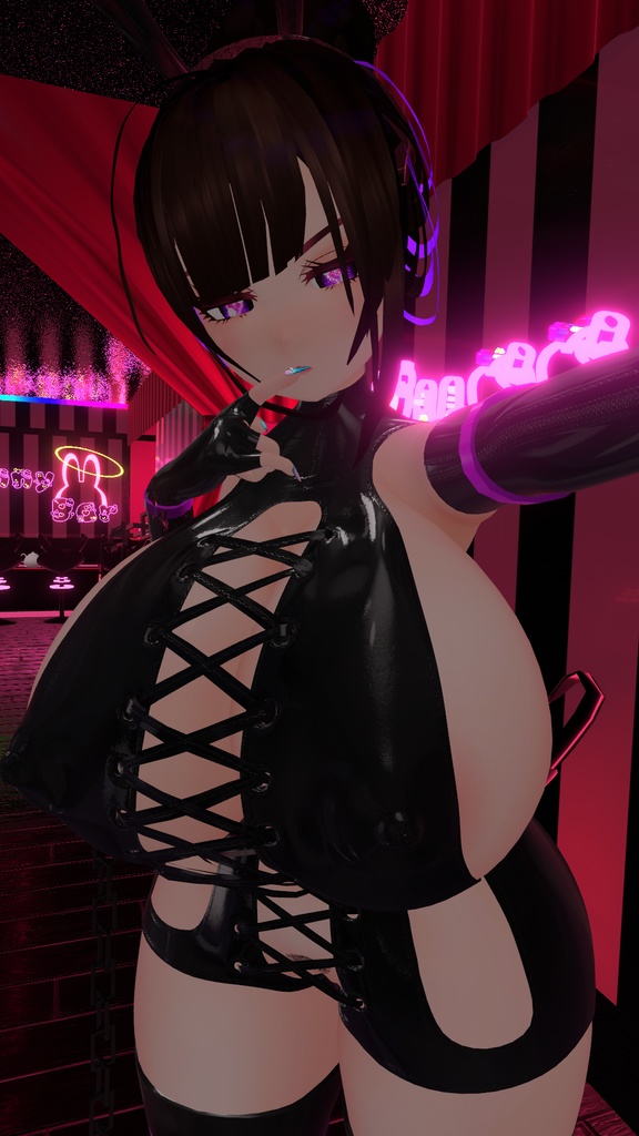 「まみ」Mami Dominatrix Outfit Set - BDSM ラバー 編み上げボンテージ Original 3D model Unitypackage