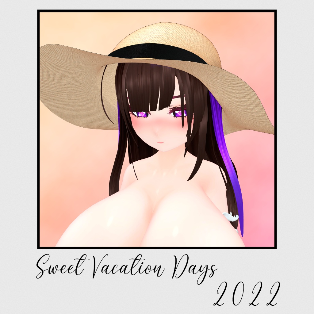 「まみ」Summer Hat & Heart Glasses 3D Model Unitypackage VRChat