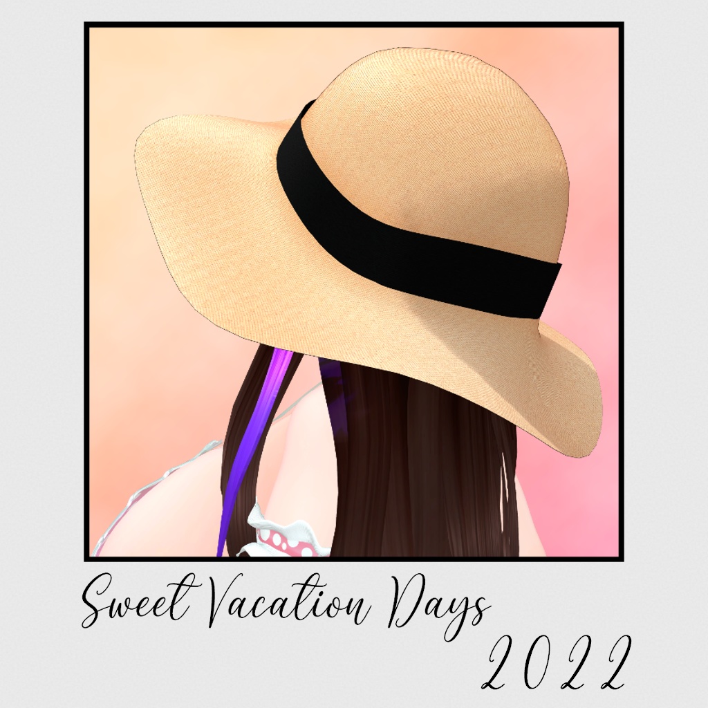 「まみ」Summer Hat & Heart Glasses 3D Model Unitypackage VRChat