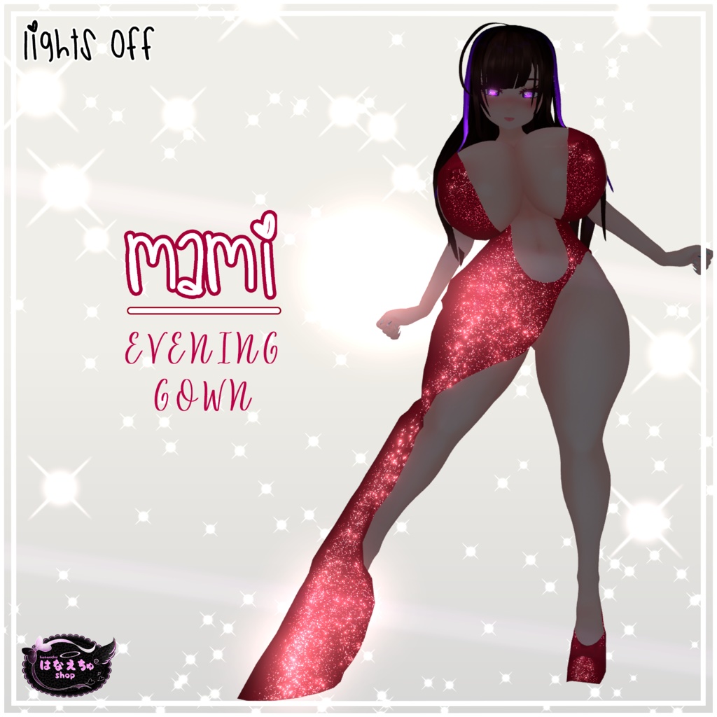 「まみ」Evening Gown イブニングドレス 3D Model Unitypackage