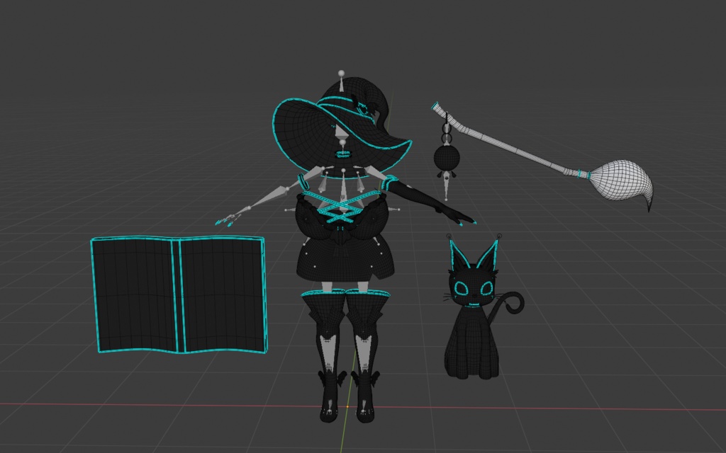 「まみ」Witch Outfit Set - 魔女衣装セット 3D Model Unitypackage Halloween