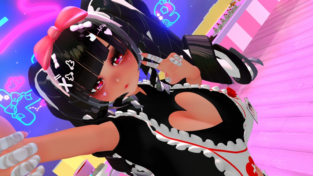 「まみ」Hime Hairclips and Eyepatch ヘアクリップ & アイパッチ Original 3D model Unitypackage VRChat