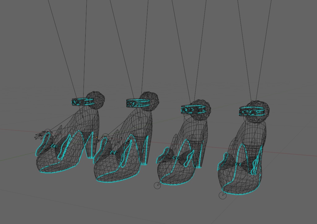 Kawaii Bunny Heelz バニーハイヒール VRChat向けオリジナル3Dアバタ FBX unitypackage KURUMI, MAMI, SELESTIA, MAYA, SEIREN たいよう