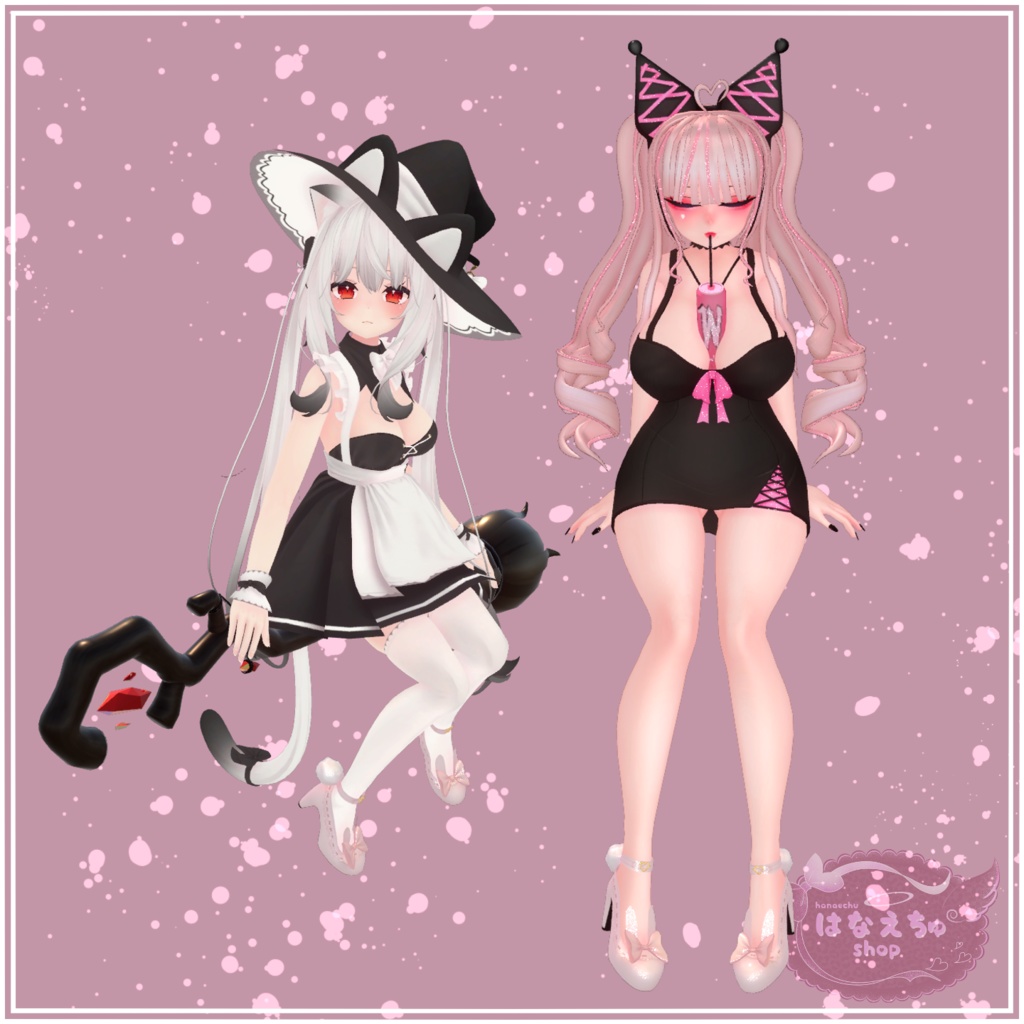 Kawaii Bunny Heelz バニーハイヒール VRChat向けオリジナル3Dアバタ FBX unitypackage KURUMI, MAMI, SELESTIA, MAYA, SEIREN たいよう