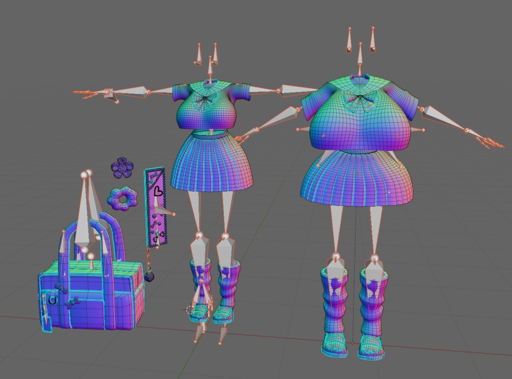 JK Summer Seifuku x Kogal Accessory Set JKギャルセット Original 3D model Unitypackage VRChat