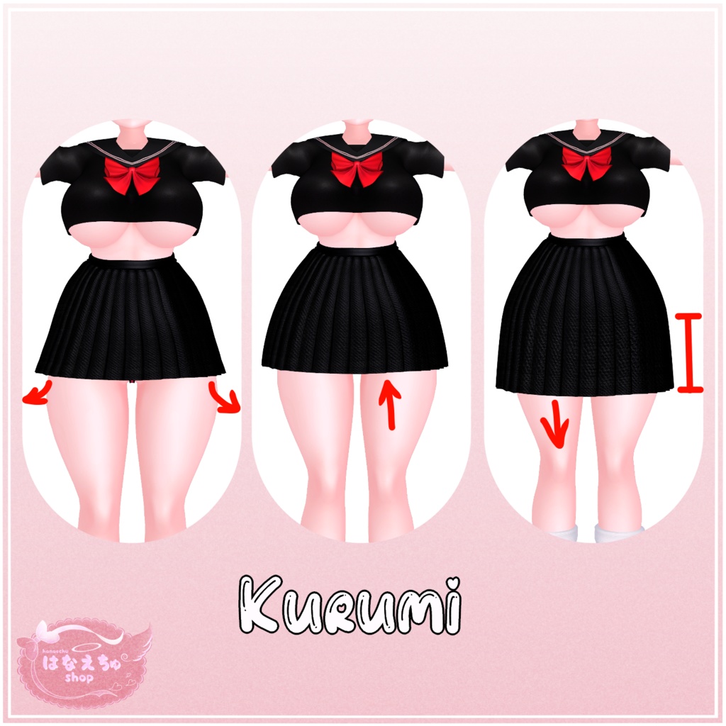 JK Summer Seifuku x Kogal Accessory Set JKギャルセット Original 3D model Unitypackage VRChat