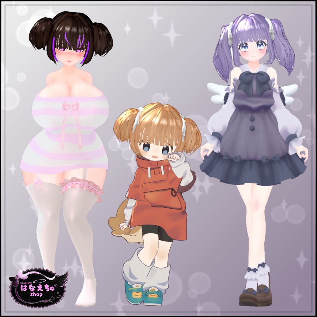 Baby Twintails Hairstyle ベビーツインテール ヘアスタイル 3D Model Unitypackage VRChat