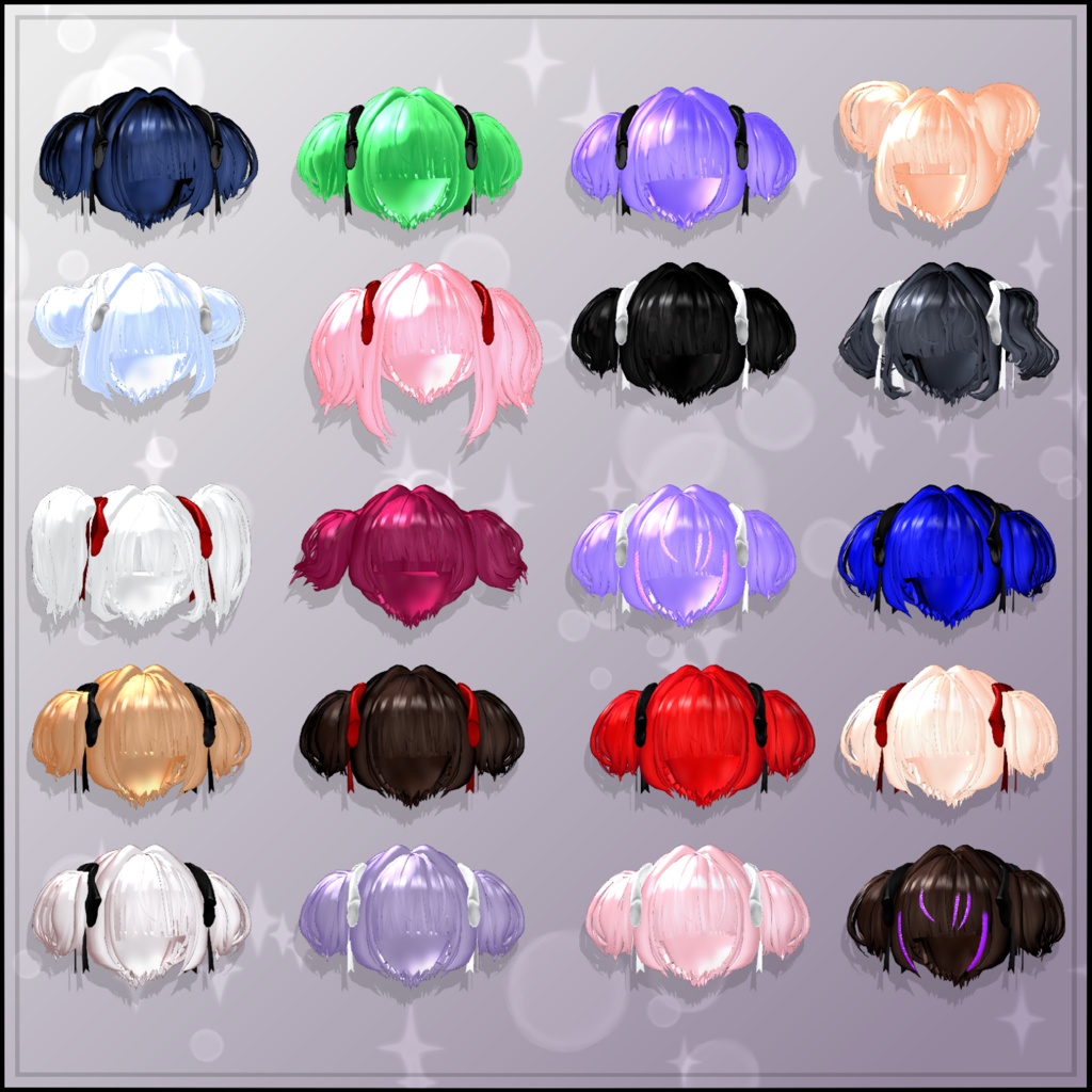 Baby Twintails Hairstyle ベビーツインテール ヘアスタイル 3D Model Unitypackage VRChat