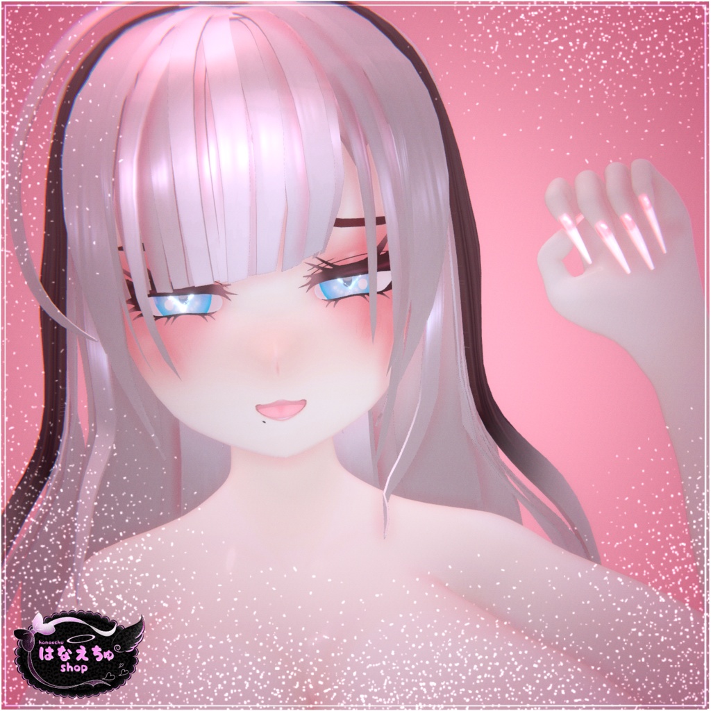 HNail - French Nailz  フレンチネイル  Coffin Style Gel Nails & Toe Nails VRChat向けオリジナル3Dアバタ FBX unitypackage