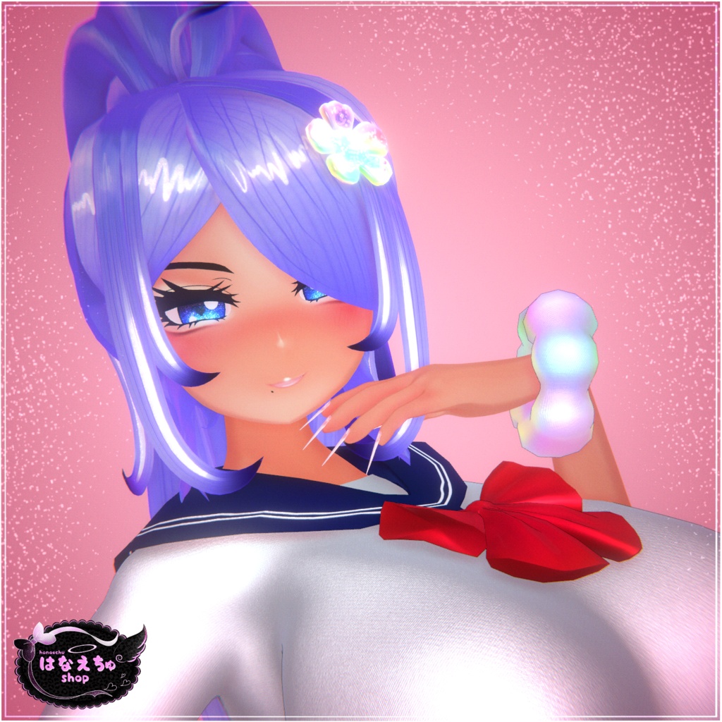 HNail - French Nailz  フレンチネイル  Coffin Style Gel Nails & Toe Nails VRChat向けオリジナル3Dアバタ FBX unitypackage