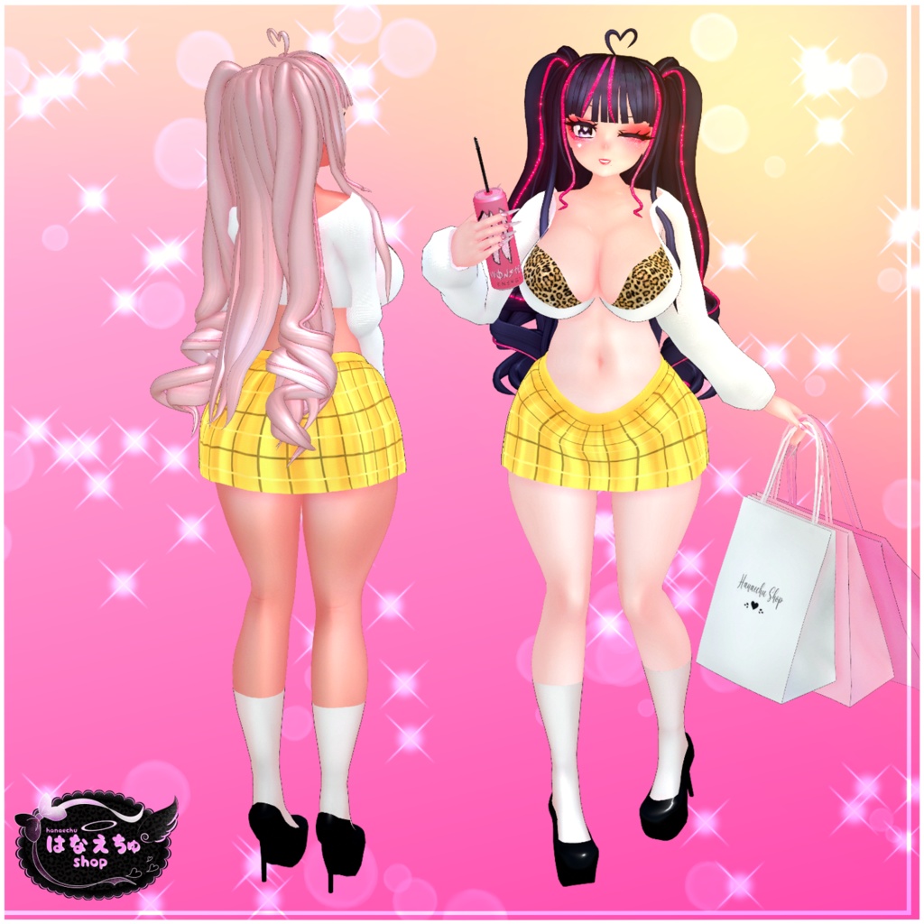 「くるみ」 Gyaru Shopper Outfit ギャル ショッパアー Original 3D model Unitypackage VRChat