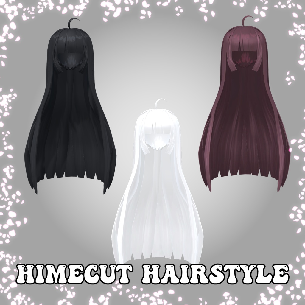 Himecut Hairstyle 姫カット ヘアスタイル 3D Model Unitypackage VRChat