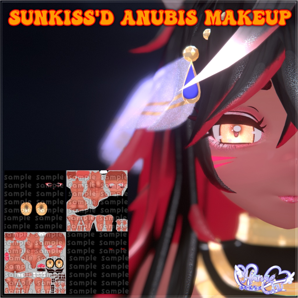 「ダリア」 Sunkiss'd Anubis Makeup Texture Set - VRChat