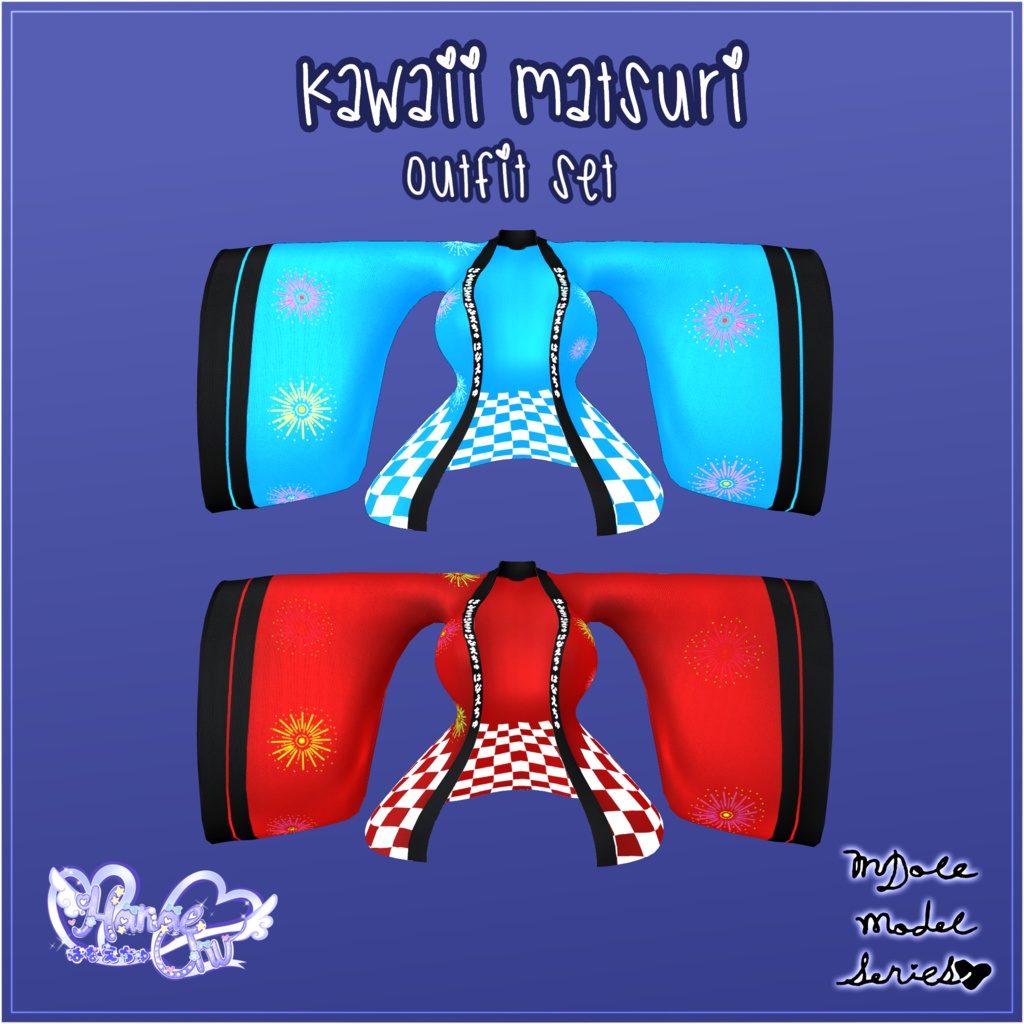 『MDoll Model Series』Kawaii Matsuri Outfit Set かわいい祭り衣装セット Original 3D model Unitypackage