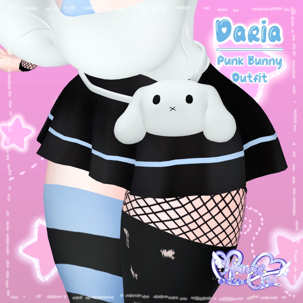 「ダリア」Punk Bunny Outfit Set パンク バニー 衣装セット Original 3D model Unitypackage VRChat