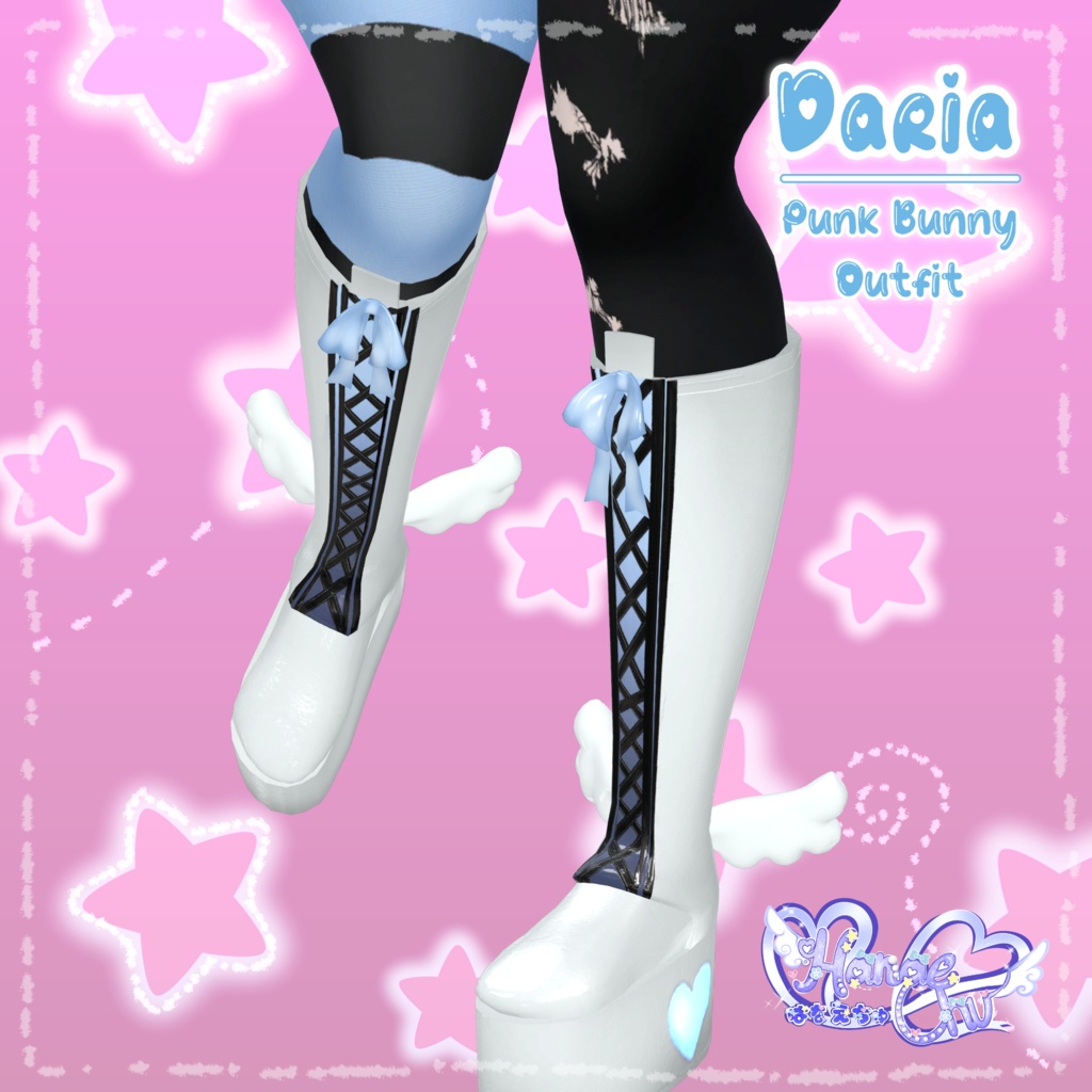 「ダリア」Punk Bunny Outfit Set パンク バニー 衣装セット Original 3D model Unitypackage VRChat