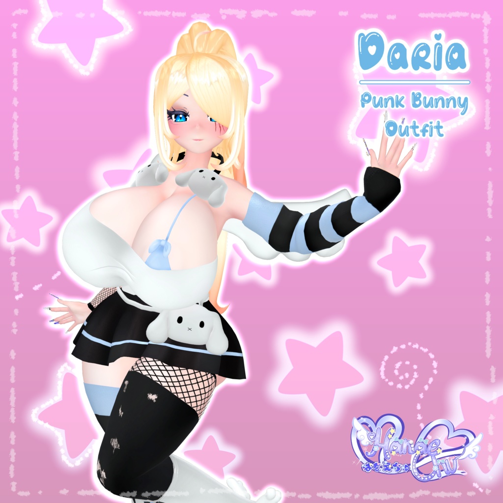 「ダリア」Punk Bunny Outfit Set パンク バニー 衣装セット Original 3D model Unitypackage VRChat