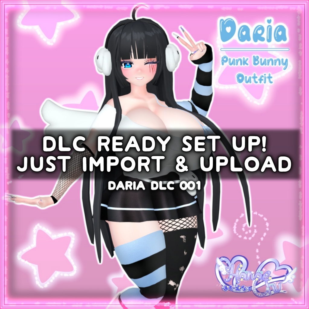 「ダリア」Punk Bunny Outfit Set パンク バニー 衣装セット Original 3D model Unitypackage VRChat